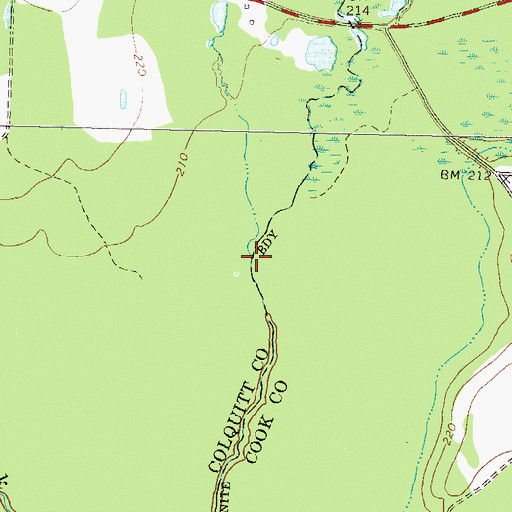 Topographic Map of Gum Creek, GA