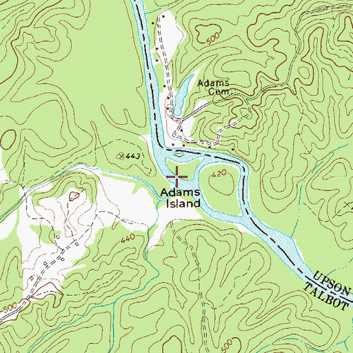 Topographic Map of Gum Creek, GA