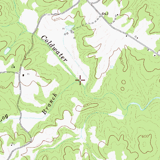 Topographic Map of Gum Log Branch, GA
