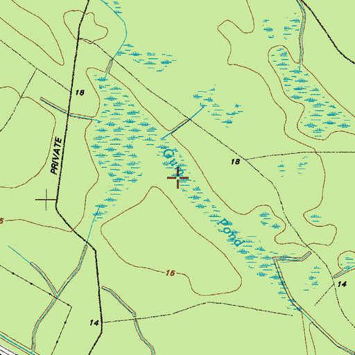 Topographic Map of Gum Pond, GA