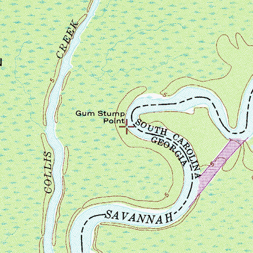 Topographic Map of Gum Stump Point, GA