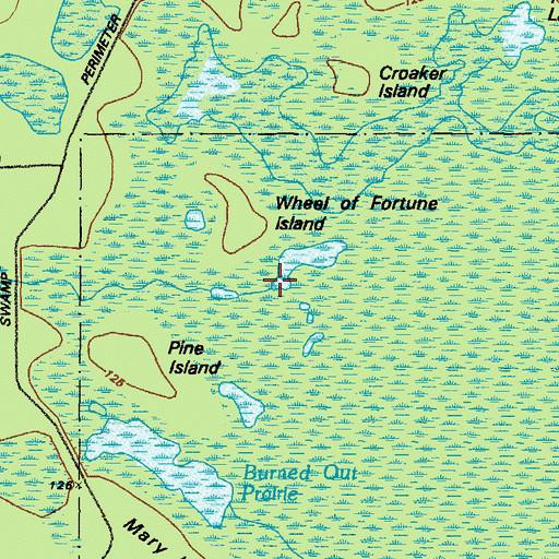 Topographic Map of Gum Swamp, GA