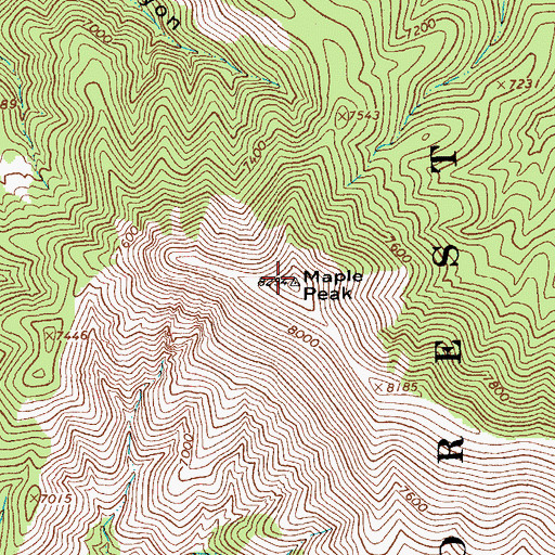 Topographic Map of Maple Peak, AZ