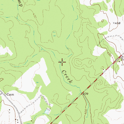 Topographic Map of Gum Swamp Branch, GA