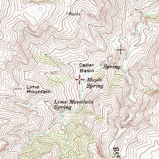 Topographic Map of Maple Spring, AZ
