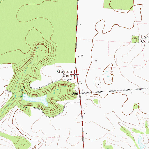 Topographic Map of Guyton Cemetery, GA