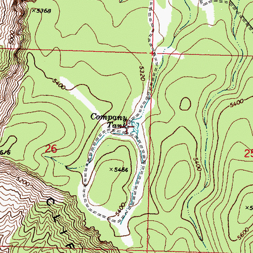 Topographic Map of Company Tank, AZ