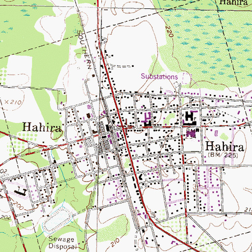 Topographic Map of Hahira, GA