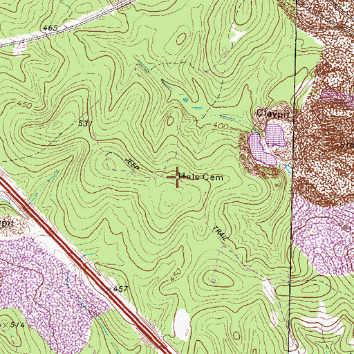 Topographic Map of Hale Cemetery, GA