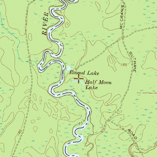 Topographic Map of Half Moon Lake, GA