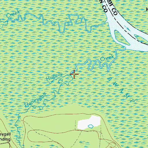 Topographic Map of Halfway Creek, GA