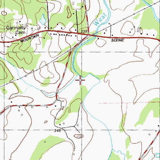 Topographic Map of Hall Branch, GA