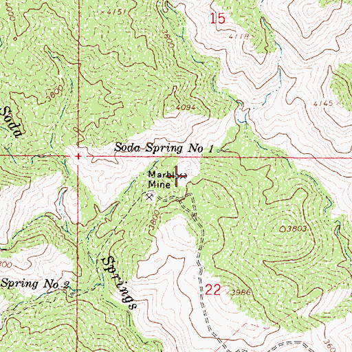 Topographic Map of Marble Mine, AZ