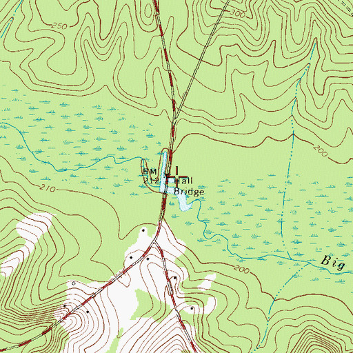 Topographic Map of Hall Bridge, GA