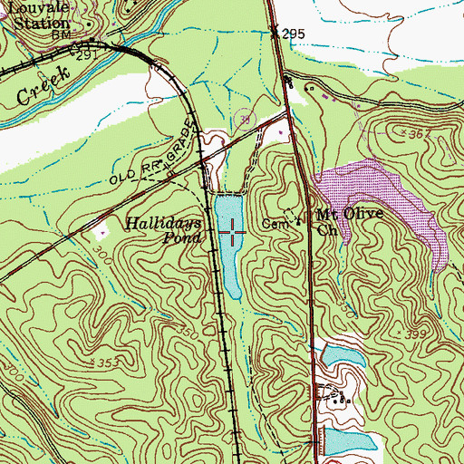 Topographic Map of Hallidays Pond, GA