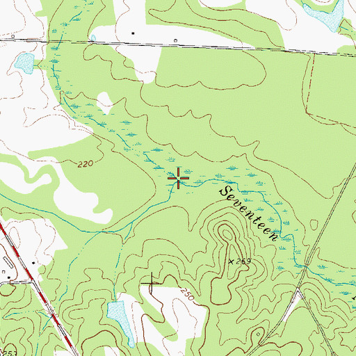 Topographic Map of Halls Creek, GA