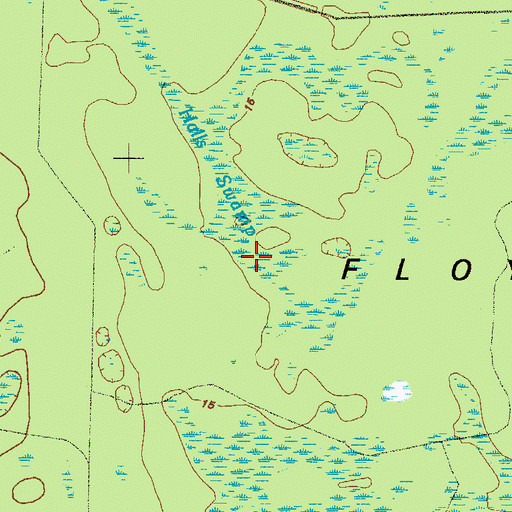 Topographic Map of Halls Swamp, GA