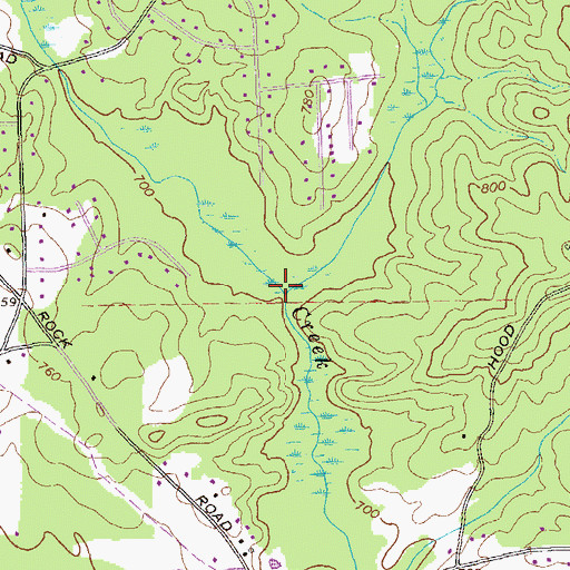 Topographic Map of Hambrick Creek, GA