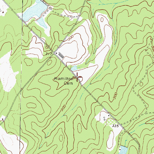 Topographic Map of Hamilton Cemetery, GA