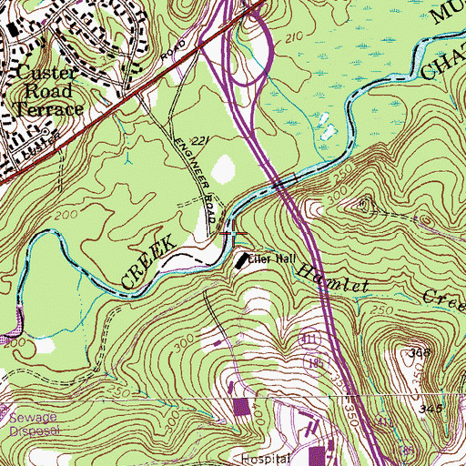Topographic Map of Hamlet Creek, GA