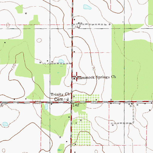 Topographic Map of Hammock Springs Church, GA