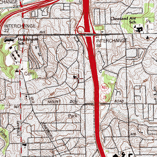 Topographic Map of Hammond Park Church, GA