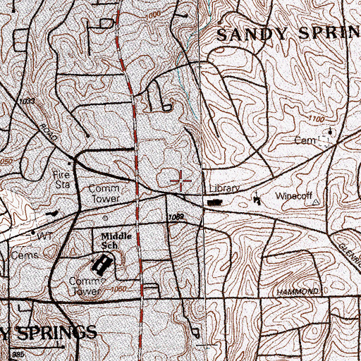 Topographic Map of Hammond School, GA