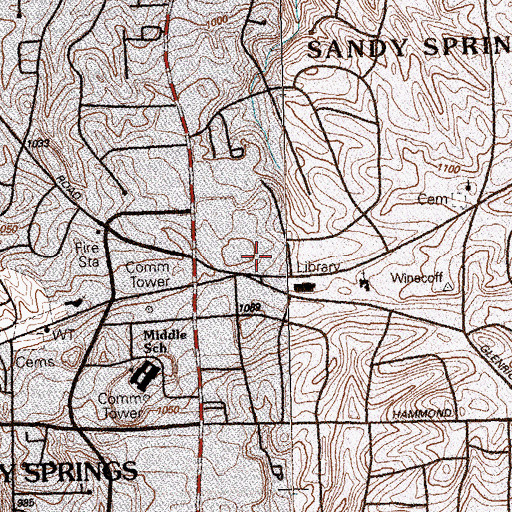 Topographic Map of Hammond School, GA