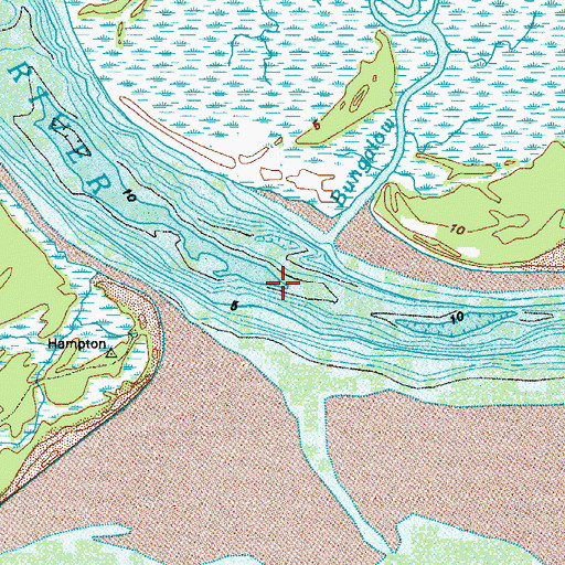 Topographic Map of Hampton River, GA