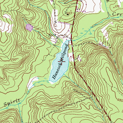 Topographic Map of Hancock Millpond, GA