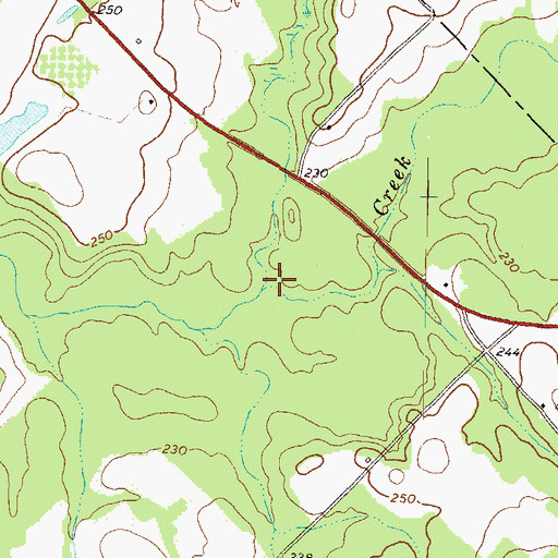Topographic Map of Hanley Branch, GA