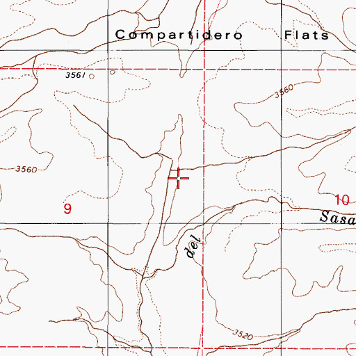 Topographic Map of Compartidero Flats, AZ