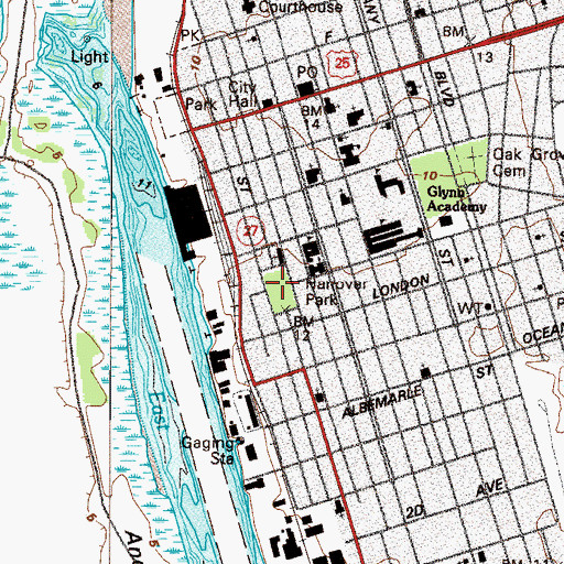 Topographic Map of Hanover Park, GA