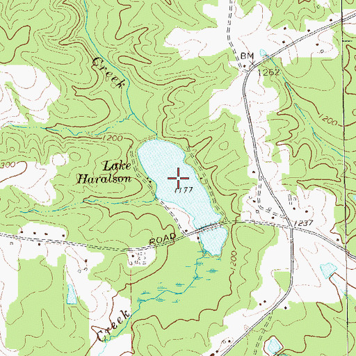 Topographic Map of Lake Haralson, GA
