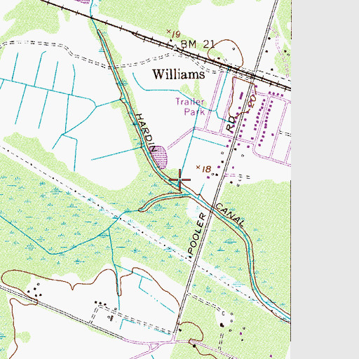 Topographic Map of Hardin Canal, GA