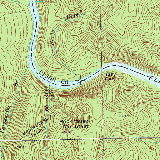 Topographic Map of Hardy Branch, GA