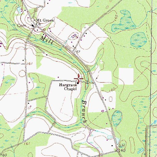 Topographic Map of Hargrave Chapel, GA