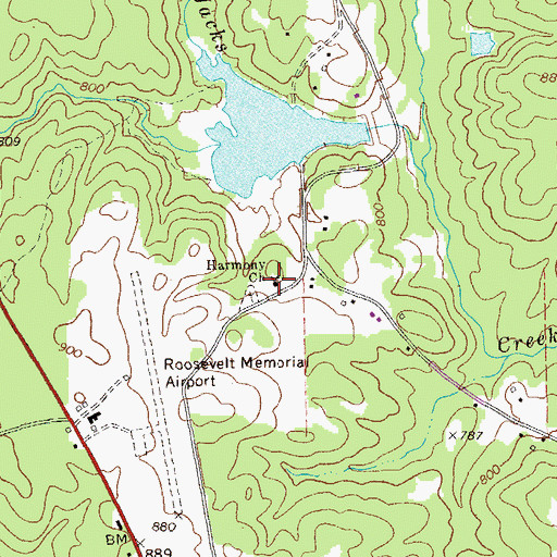 Topographic Map of Harmony Church, GA