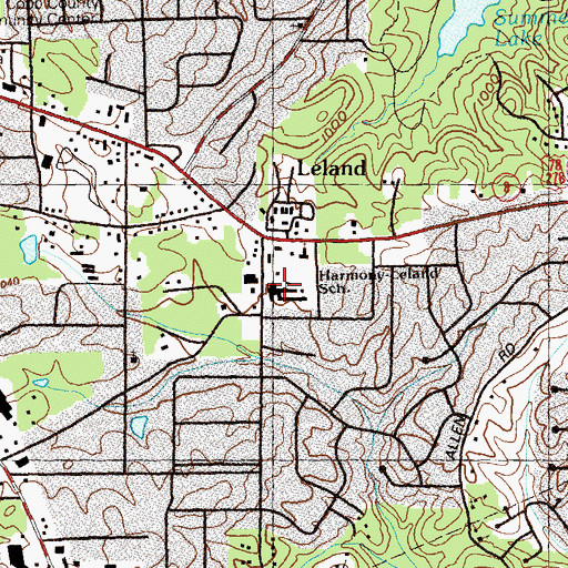Topographic Map of Harmony Leland Elementary School, GA