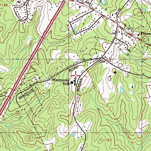 Topographic Map of Harmony Elementary School, GA