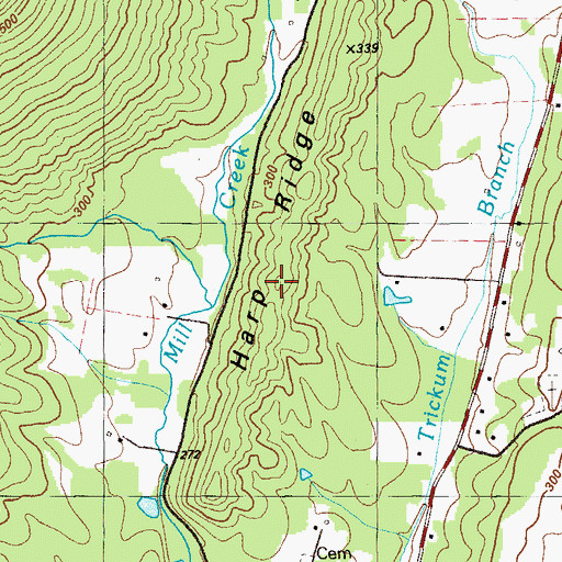 Topographic Map of Harp Ridge, GA
