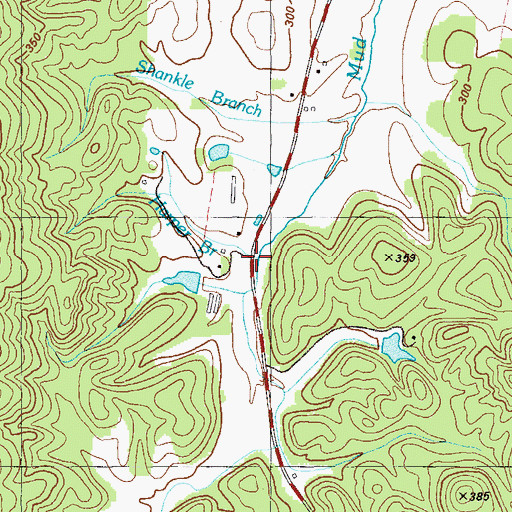 Topographic Map of Harper Branch, GA