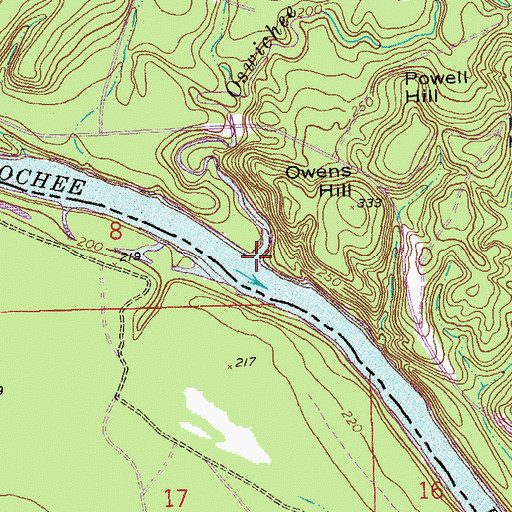 Topographic Map of Harps Creek, GA