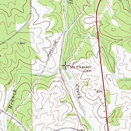 Topographic Map of Harris Branch, GA
