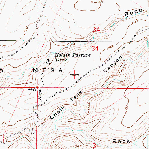 Topographic Map of Marlow Mesa, AZ