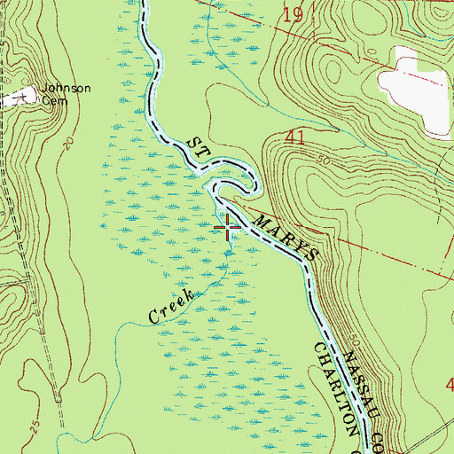 Topographic Map of Harris Creek, GA