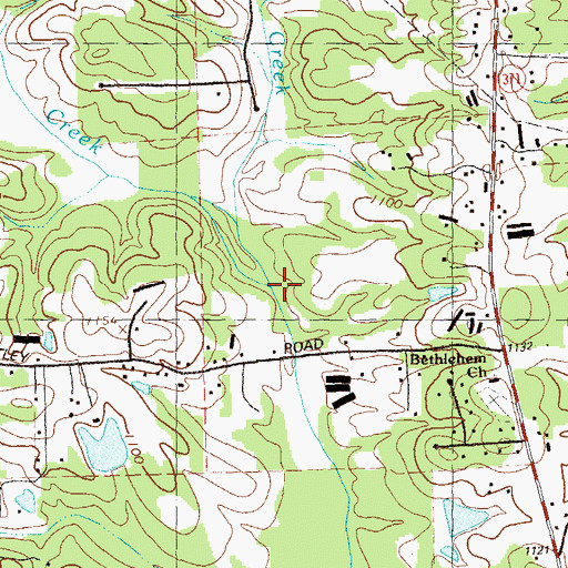 Topographic Map of Harris Creek, GA