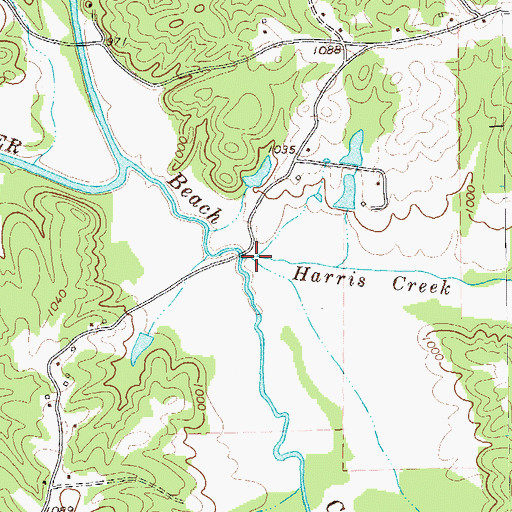 Topographic Map of Harris Creek, GA
