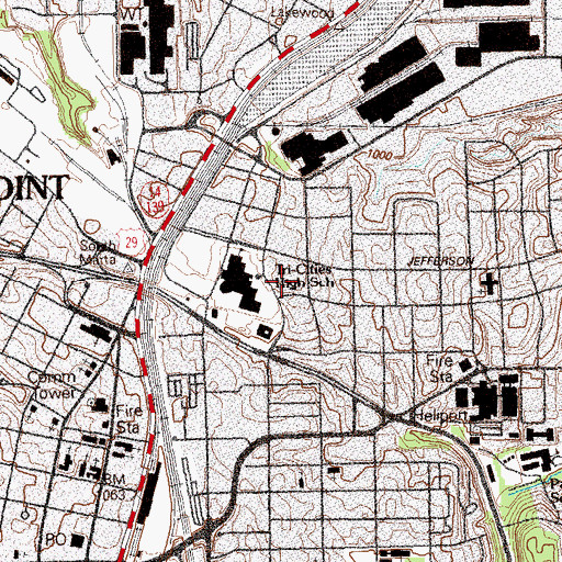Topographic Map of Harris Street School, GA