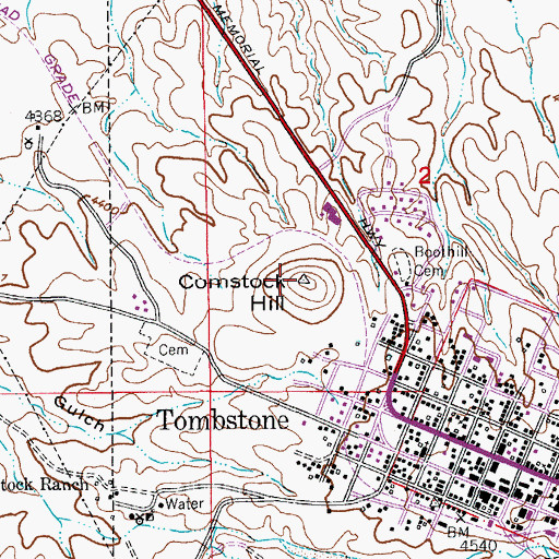 Topographic Map of Comstock Hill, AZ